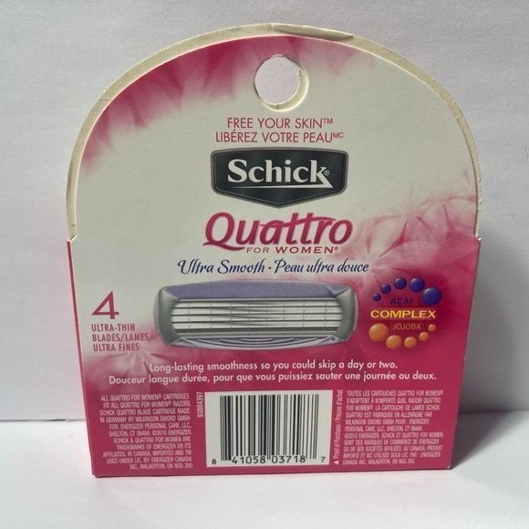 Schick Quattro Women Ultra Smooth Acai Razor Blades Refills - Picture 9 of 14